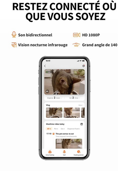 Distributeur automatique à double réservoir avec caméra