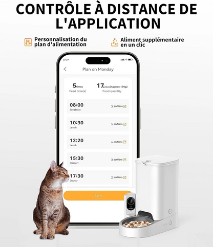 Distributeur automatique à double réservoir avec caméra